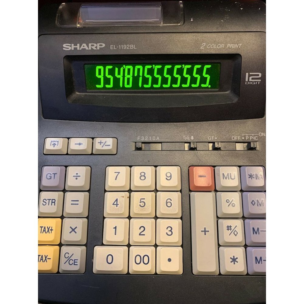 Sharp EL-1192BL Scientific‎ Calculator 2 Color Printing 12 Digit Adding M…